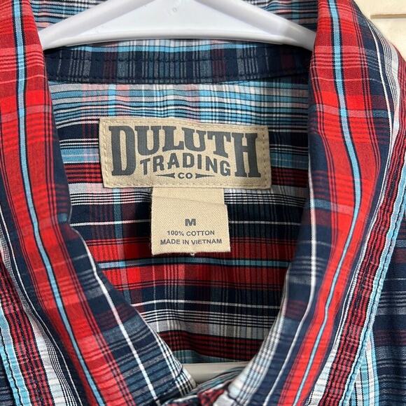 Duluth Trading Company size medium short sleeve plaid button down shirt - Picture 2 of 2